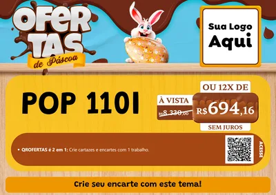 Modelo de Cartaz para Cartaz A4 Horizontal com o tema Ofertas de Páscoa para Concessionaria de Motos