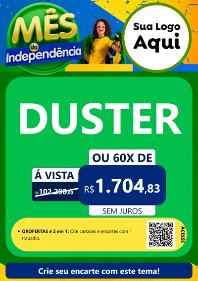 Modelo de Cartaz para Cartaz A4 Vertical com o tema Mês da Independência para Concessionaria de Carros
