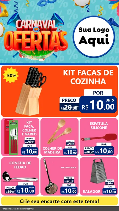 Modelo de Rede Social para Stories com o tema Carnaval de Ofertas para Utilidades Domésticas