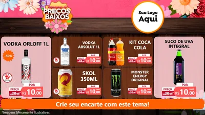 Modelo de TV para TV Horizontal com o tema Primavera de Preços Baixos para Distribuidora de bebidas