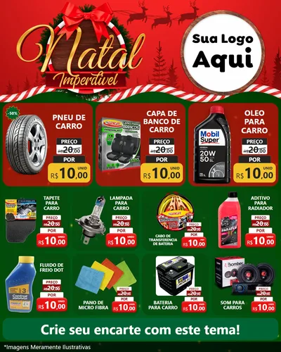 Modelo de Rede Social para Feed Instagram com o tema Natal Imperdível para Auto peças