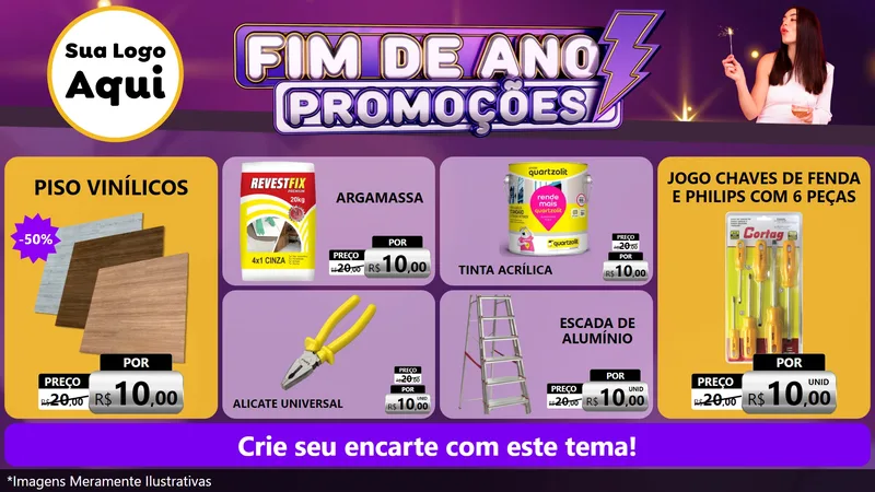 Modelo de TV para TV Horizontal com o tema Fim de Ano Promoções para Material para Construção