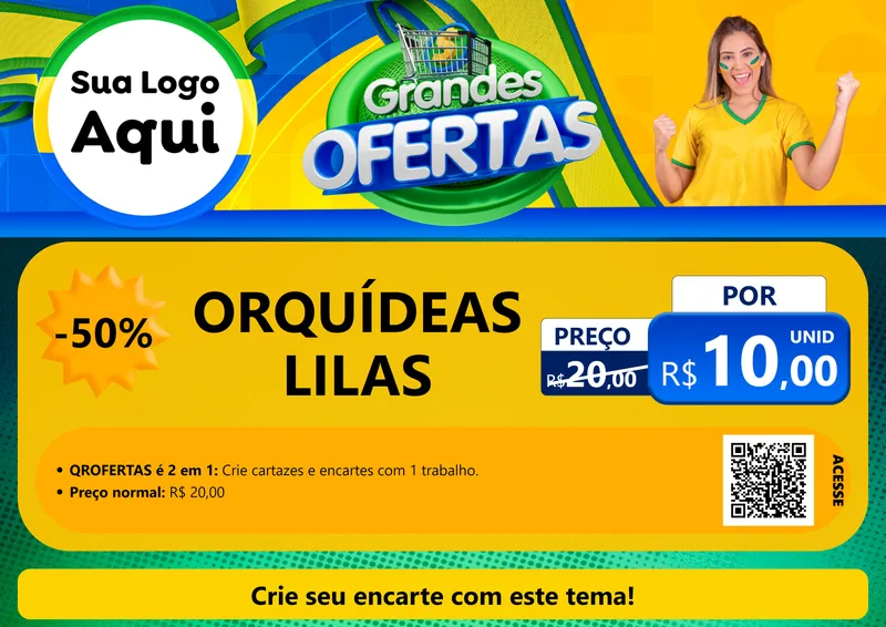 Modelo de Cartaz para Cartaz A4 Horizontal com o tema Grandes Ofertas para Floricultura e jardim
