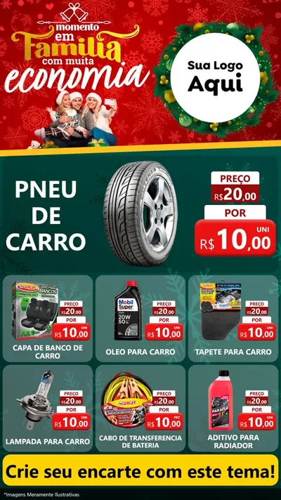 Modelo de Rede Social para Stories com o tema Momento em Família (Natal) para Auto peças