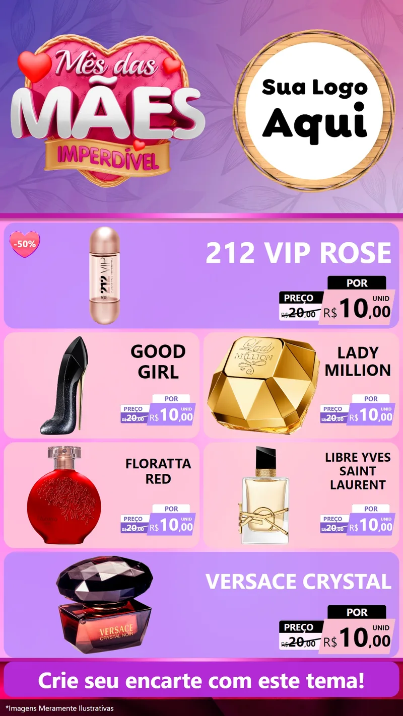 Modelo de TV para TV Vertical com o tema Mês das Mães Imperdível para Perfumes
