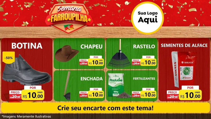 Modelo de TV para TV Horizontal com o tema Semana Farroupilha para Agropecuária