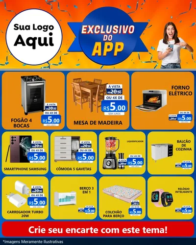 Modelo de Rede Social para Feed Instagram com o tema Exclusivo do Aplicativo para Móveis e Eletro