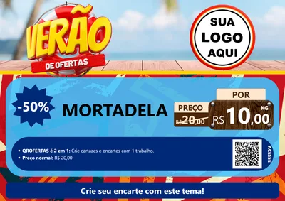 Modelo de Cartaz para Cartaz A4 Horizontal com o tema Verão de Ofertas para Frios e Laticínios