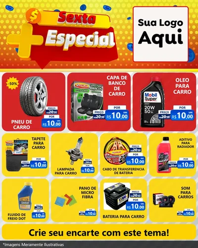 Modelo de Rede Social para Feed Instagram com o tema Sexta Mais Especial para Auto peças