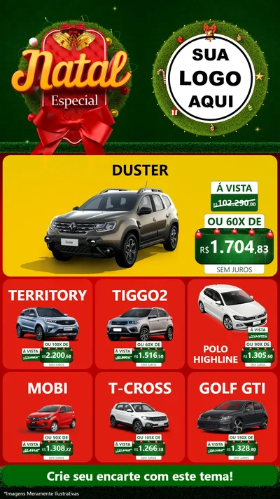 Modelo de Rede Social para Stories com o tema Natal Especial para Concessionaria de Carros