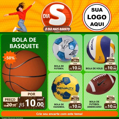 Modelo de Rede Social para Feed Facebook com o tema Dia S - O Dia Mais Barato para Artigos Esportivos