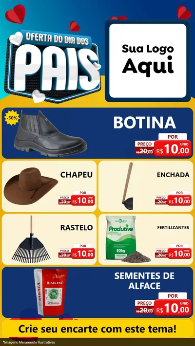 Modelo de TV para TV Vertical com o tema Oferta Do Dia Dos Pais para Agropecuária