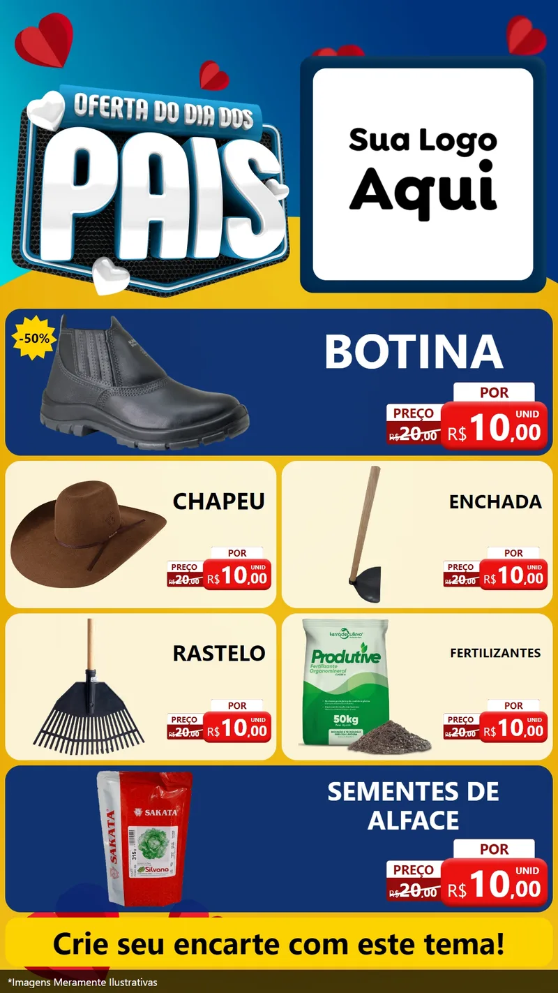 Modelo de TV para TV Vertical com o tema Oferta Do Dia Dos Pais para Agropecuária