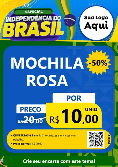 Modelo de Cartaz para Cartaz A4 Vertical com o tema Especial Independência do Brasil para Papelaria