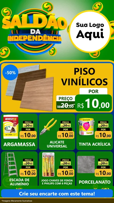 Modelo de Rede Social para Stories com o tema Saldão da Indepêndencia para Material para Construção