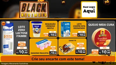 Modelo de TV para TV Horizontal com o tema Black November para Frios e Laticínios