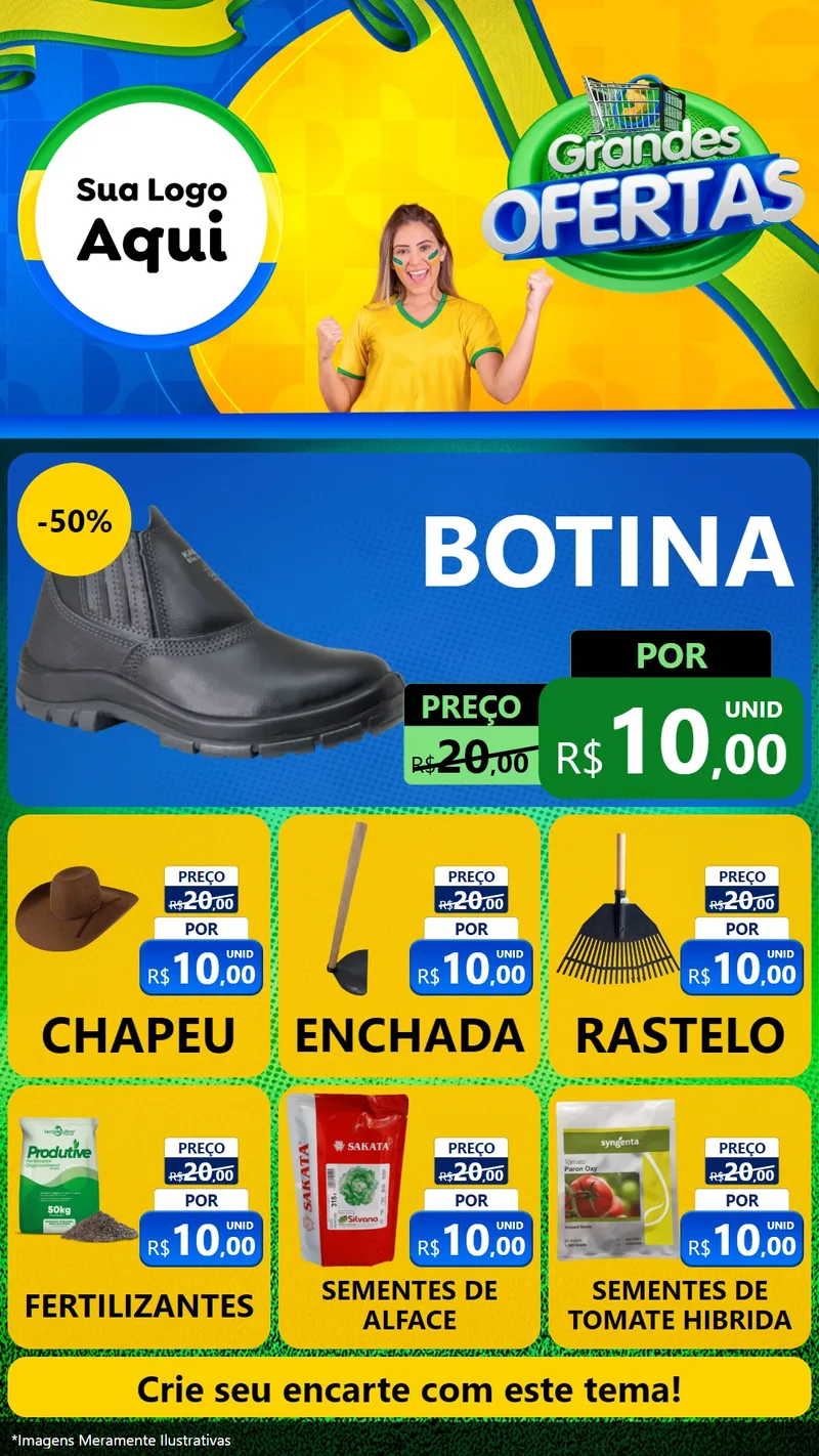 Modelo de Rede Social para Stories com o tema Grandes Ofertas para Agropecuária