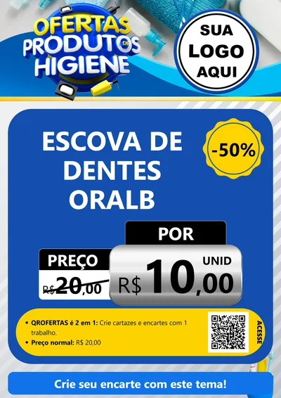 Modelo de Cartaz para Cartaz A4 Vertical com o tema Ofertas Produtos de Higiene para Higiene Pessoal
