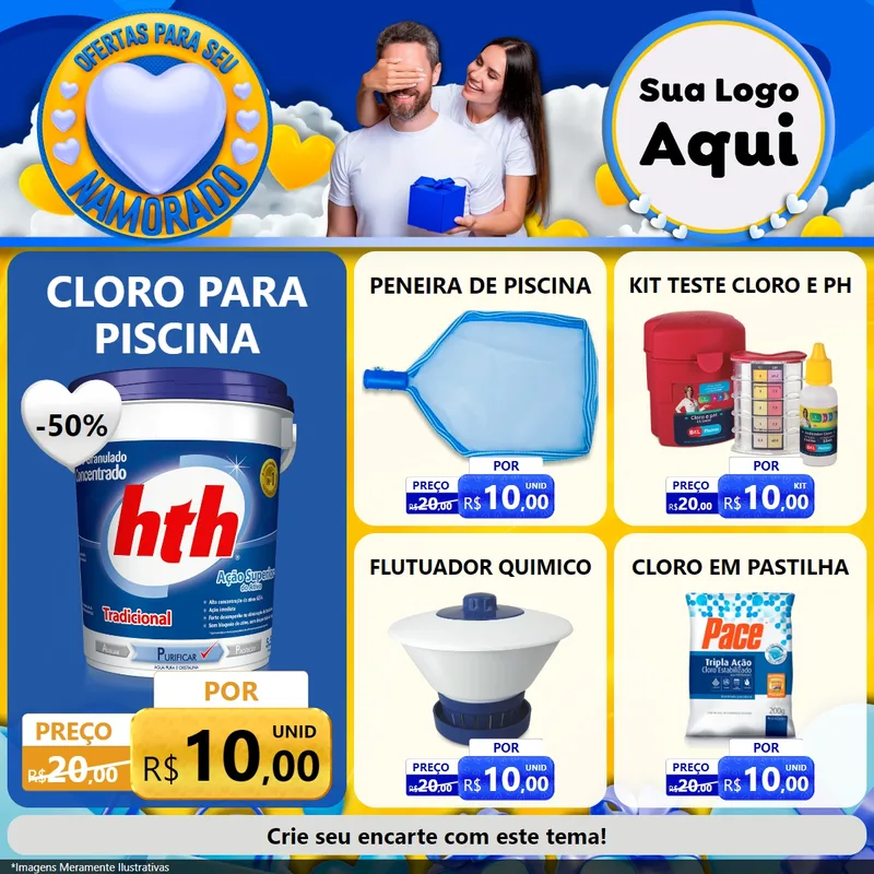 Modelo de Rede Social para Feed Facebook com o tema Ofertas Para Seu Namorado para Produtos para Piscina