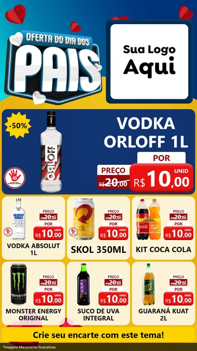 Modelo de Rede Social para Stories com o tema Oferta Do Dia Dos Pais para Distribuidora de bebidas
