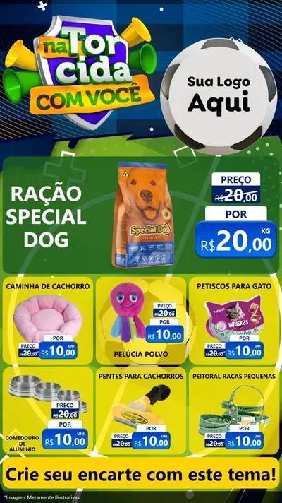 Modelo de Rede Social para Stories com o tema Na Torcida Com Você - Copa para Pet Shop