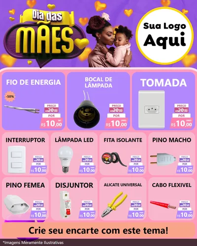 Modelo de Rede Social para Feed Instagram com o tema Dia das Mães para Materiais Elétricos