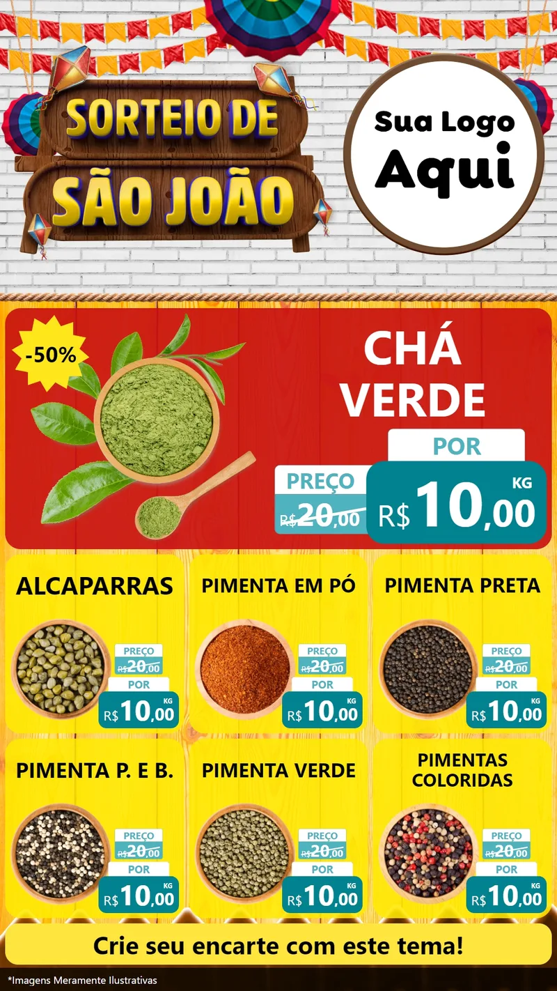 Modelo de Rede Social para Stories com o tema Sorteio de São João para Produtos Naturais