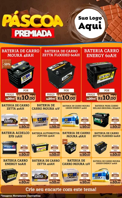 Modelo de Encarte para Encarte Grande com o tema Páscoa Premiada para Baterias Elétricas