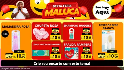 Modelo de TV para TV Horizontal com o tema Sexta-feira Maluca para Bebês