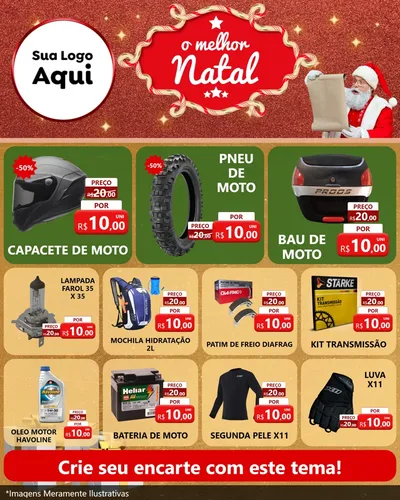 Modelo de Rede Social para Feed Instagram com o tema O Melhor Natal para Moto peças