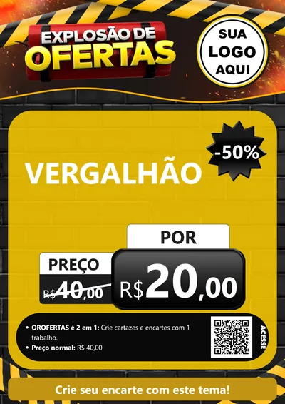 Modelo de Cartaz para Cartaz A4 Vertical com o tema Explosão de Ofertas para Ferragens