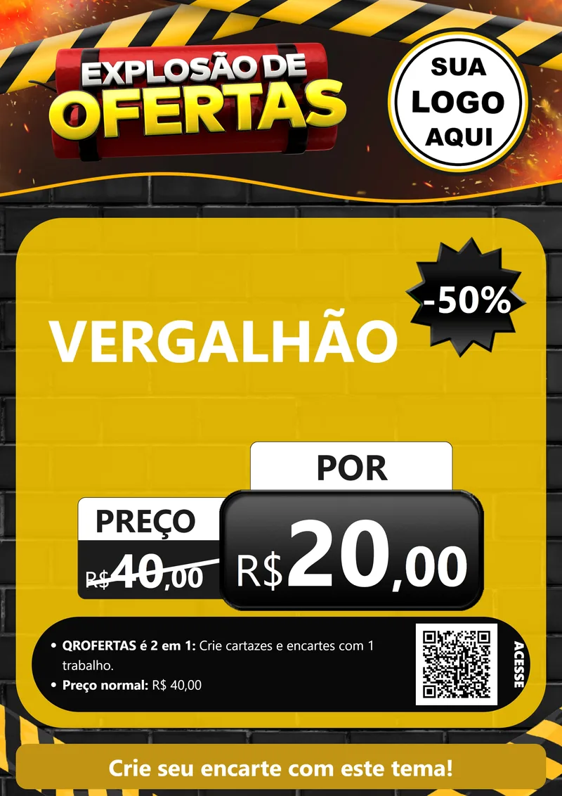 Modelo de Cartaz para Cartaz A4 Vertical com o tema Explosão de Ofertas para Ferragens
