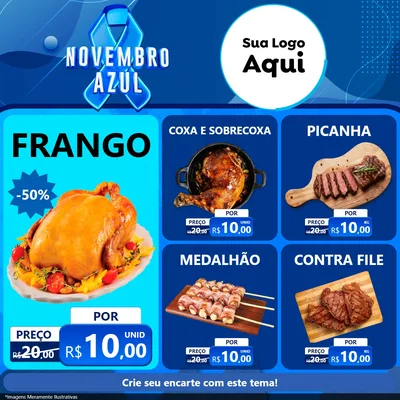Modelo de Rede Social para Feed Facebook com o tema Novembro Azul para Assados