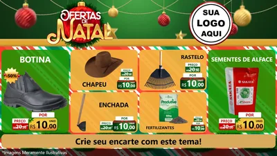 Modelo de TV para TV Horizontal com o tema Ofertas de Natal para Agropecuária