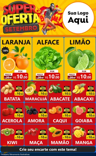 Modelo de Encarte para Encarte Grande com o tema Super Oferta Setembro para Hortifrúti