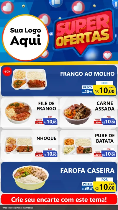 Modelo de TV para TV Vertical com o tema Super Ofertas para Restaurante