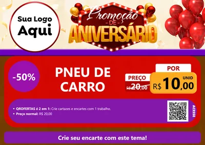 Modelo de Cartaz para Cartaz A4 Horizontal com o tema Promoção de Aniversário para Auto peças