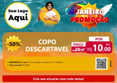Modelo de Cartaz para Cartaz A4 Horizontal com o tema Janeiro de Promoção para Embalagens
