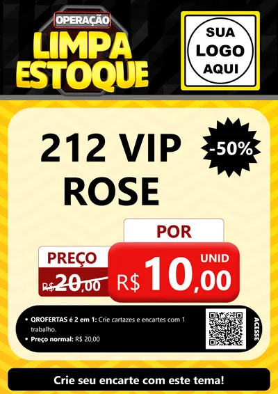 Modelo de Cartaz para Cartaz A4 Vertical com o tema Operação Limpa Estoque para Perfumes
