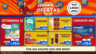 Modelo de TV para TV Horizontal com o tema Semana de Ofertas para Farmácia