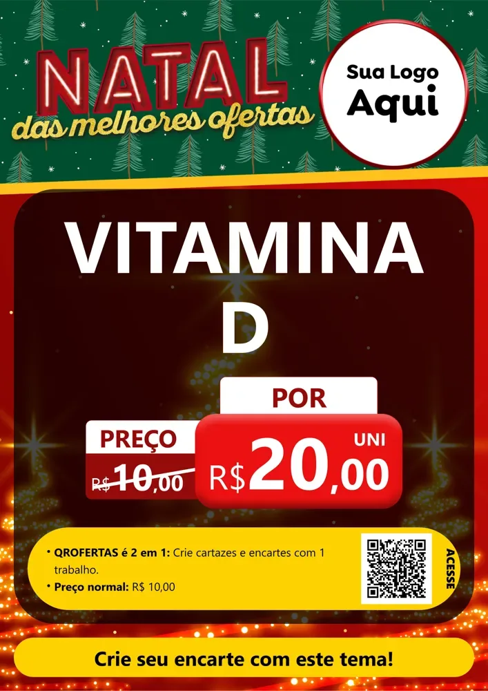 Modelo de Cartaz para Cartaz A4 Vertical com o tema Natal das Melhores Ofertas para Farmácia