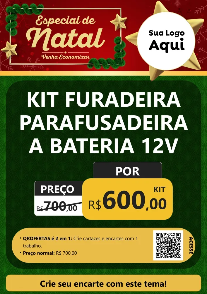 Modelo de Cartaz para Cartaz A4 Vertical com o tema Especial de Natal para Maquinas e Ferramentas