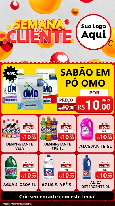 Modelo de Rede Social para Stories com o tema Semana do Cliente para Produtos de Limpeza
