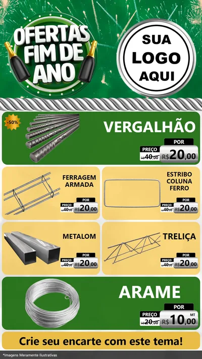 Modelo de TV para TV Vertical com o tema Ofertas Fim de Ano para Ferragens