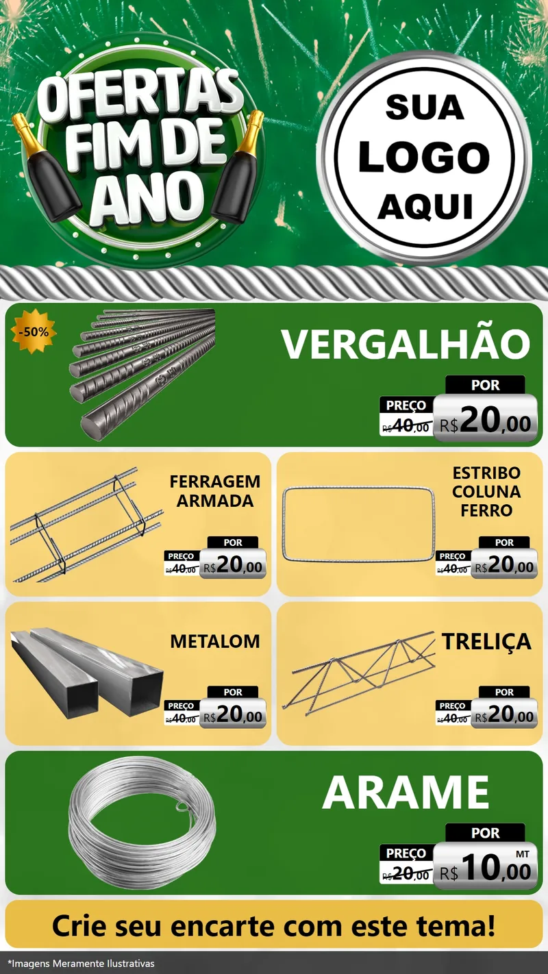 Modelo de TV para TV Vertical com o tema Ofertas Fim de Ano para Ferragens