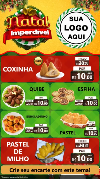 Modelo de TV para TV Vertical com o tema Natal Imperdível para Salgadaria