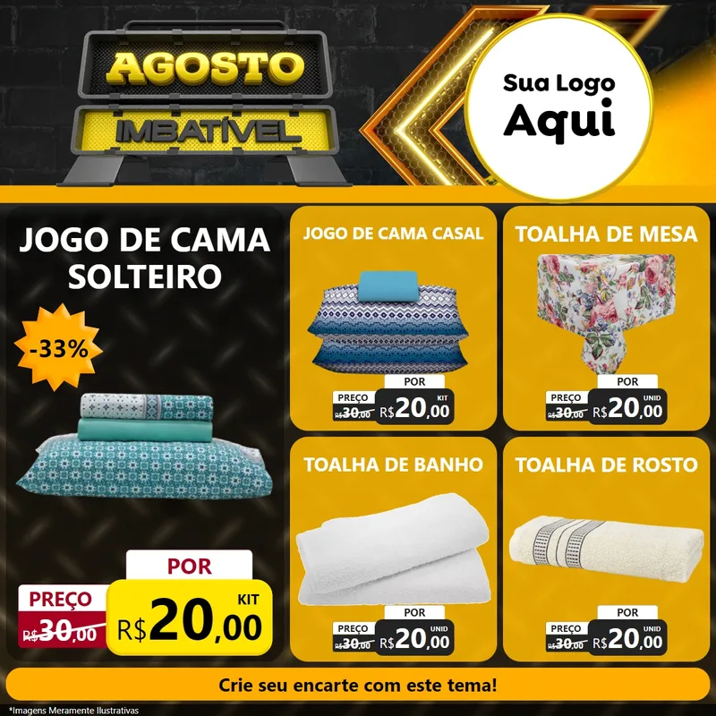 Modelo de Rede Social para Feed Facebook com o tema Agosto Imbatível para Cama, Mesa e Banho
