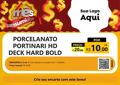 Modelo de Cartaz para Cartaz A4 Horizontal com o tema Mês do consumidor para Pisos e revestimentos