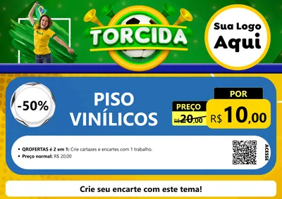 Modelo de Cartaz para Cartaz A4 Horizontal com o tema Torcida para Material para Construção