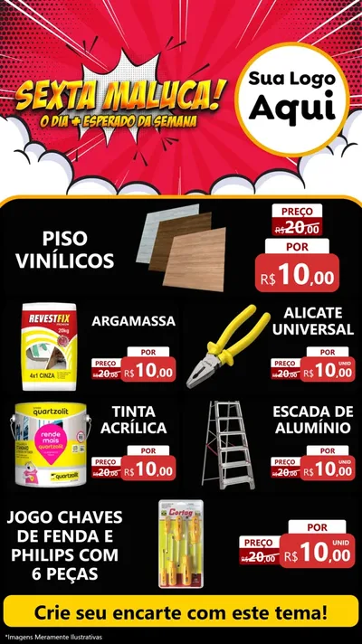 Modelo de TV para TV Vertical com o tema Sexta Maluca! para Material para Construção